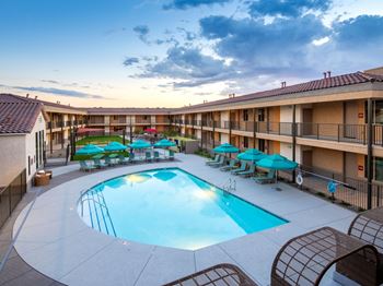 Shimmering swimming pool